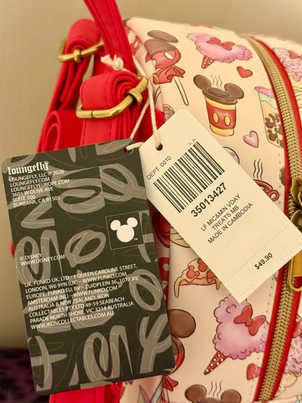 Loungefly Disney Snacks Print Mini Backpack and Wallet Set - Picture 6 of 11